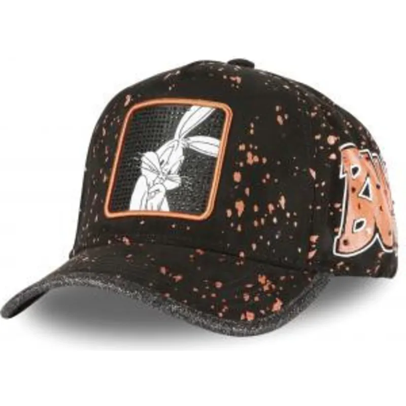 cappellino-nero-regolabile-con-visiera-curva-bugs-bunny-tag-bug-looney-tunes-di-capslab
