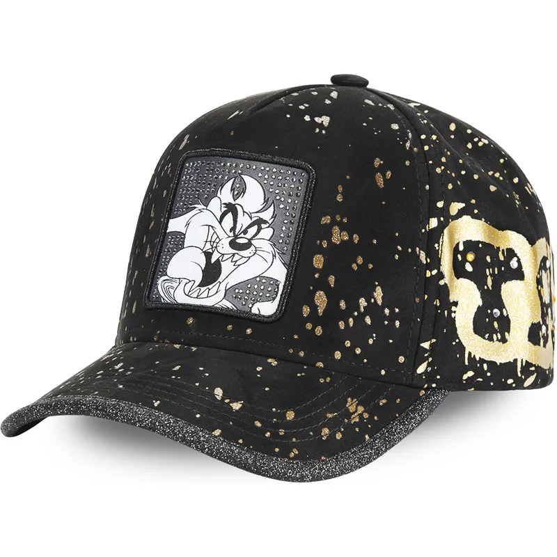 cappelli-curva-nero-cinghia-regolabile-diablo-diavolo-della-tasmania-looney-tunes-di-capslab