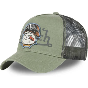 cappellino-trucker-verde-cane-bulldog-bull-k-di-von-dutch