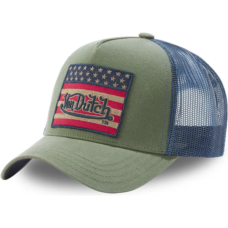 berretto-trucker-verde-e-blu-flag-k-di-von-dutch