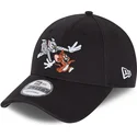 cappellino-nero-curvo-regolabile-9forty-tom-e-jerry-looney-tunes-di-new-era