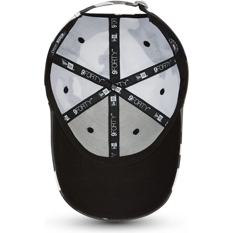 cappelli-curva-mimetizzazione-cinghia-regolabile-negro-negro-9forty-dei-los-angeles-dodgers-mlb-di-new-era
