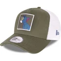 cappello-trucker-verde-e-bianco-a-frame-tom-e-jerry-looney-tunes-di-new-era