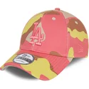 cappelli-curva-mimetizzazione-cinghia-regolabile-rosa-rosa-9forty-dei-los-angeles-dodgers-mlb-di-new-era