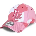 cappelli-curva-mimetizzazione-cinghia-regolabile-rosa-rosa-9forty-dei-boston-red-sox-mlb-di-new-era