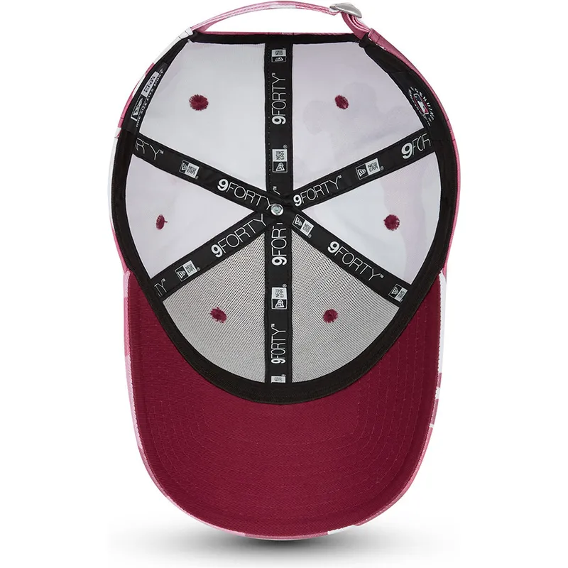 cappelli-curva-mimetizzazione-cinghia-regolabile-rosa-rosa-9forty-dei-boston-red-sox-mlb-di-new-era