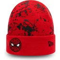 cappello-rosso-per-bambino-cuff-knit-paint-splat-spider-man-marvel-comics-di-new-era