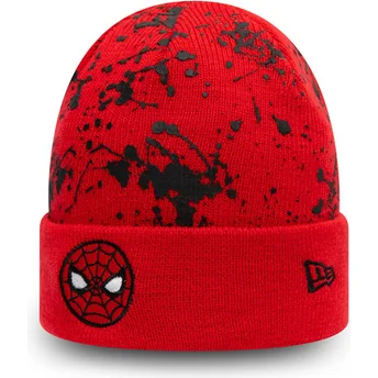 cappello-rosso-per-bambino-cuff-knit-paint-splat-spider-man-marvel-comics-di-new-era