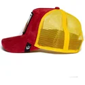 cappellino-trucker-rosso-e-giallo-leopardo-flaming-hot-cheetah-the-farm-di-goorin-bros