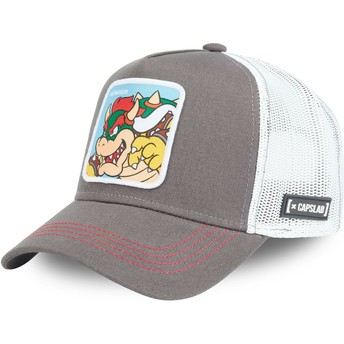 Capslab Bowser BOW Super Mario Bros. Grey Trucker Hat