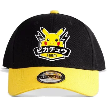 Difuzed Curved Brim Pikachu Olympics Pokémon Black and Yellow Snapback Cap