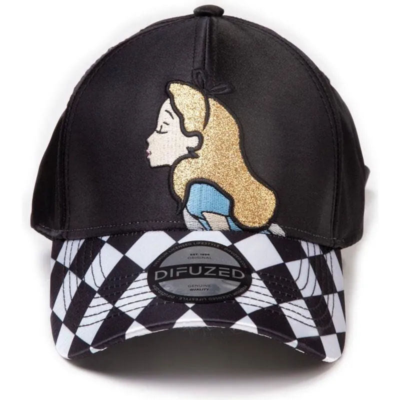 cappelli-curva-nero-cinghia-regolabile-alicia-las-aventuras-de-alicia-en-el-pais-dei-las-maravillas-disney-di-difuzed