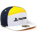 cappello-piatto-bianco-giallo-e-blu-navy-regolabile-playstation-sony-di-difuzed