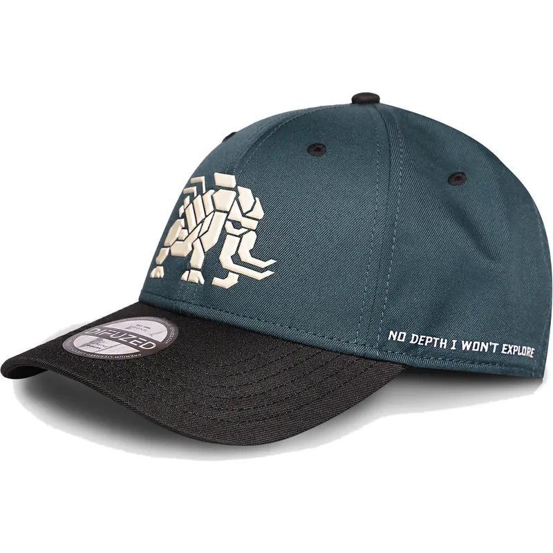 cappellino-curvo-blu-e-nero-snapback-tremortusk-mamut-forbidden-west-horizon-di-difuzed