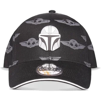 Cappellino curvo nero snapback Il Mandaloriano Din Djarin Star Wars di Difuzed