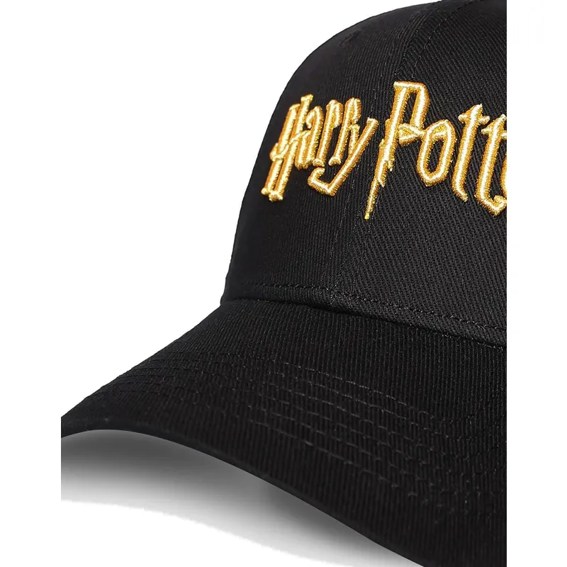 cappellino-curvo-nero-snapback-gold-logo-harry-potter-di-difuzed