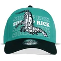 cappello-snapback-verde-e-nero-con-visiera-curva-rick-shrimp-rick-e-morty-di-difuzed