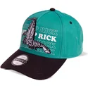 cappello-snapback-verde-e-nero-con-visiera-curva-rick-shrimp-rick-e-morty-di-difuzed