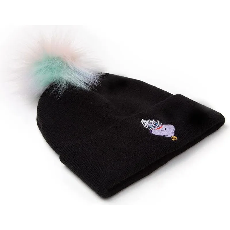 berretto-nero-con-pompon-ursula-la-sirenetta-disney-di-difuzed