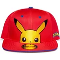 cappello-piatto-rosso-snapback-per-bambino-pikachu-pokemon-di-difuzed