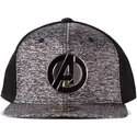 berretto-piatto-grigio-e-nero-snapback-metal-avengers-logo-marvel-comics-di-difuzed