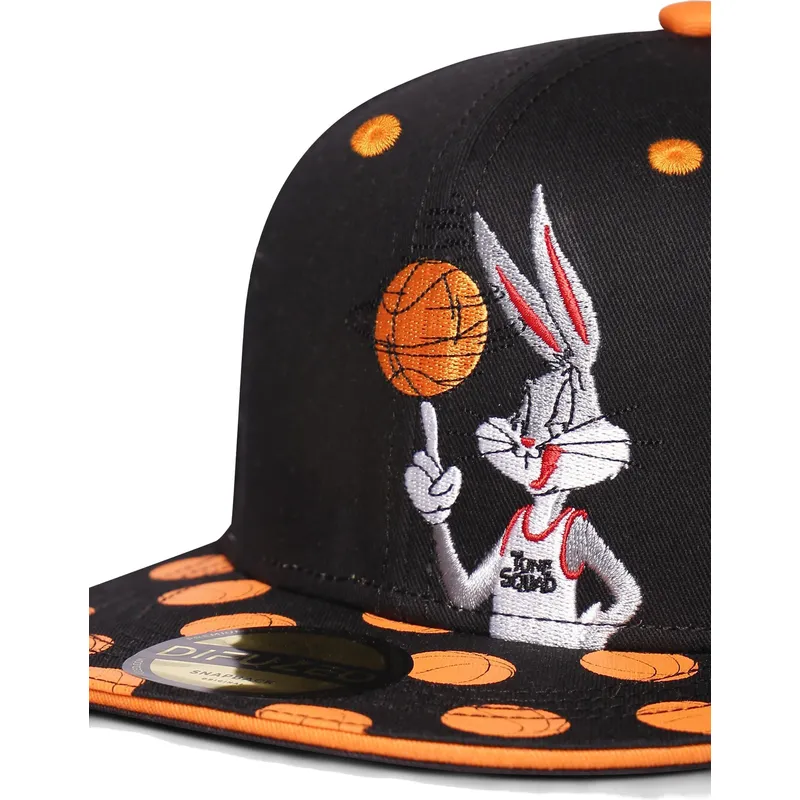 cappello-piatto-nero-snapback-bugs-bunny-space-jam-looney-tunes-di-difuzed