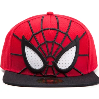 berretto-piatto-rosso-e-nero-snapback-spider-man-3d-mesh-eyes-marvel-comics-di-difuzed