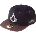 berretto-snapback-piatto-nero-e-marrone-con-distintivo-metallico-valhalla-assassins-creed-di-difuzed