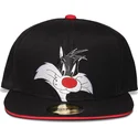 snapback-nera-con-visiera-piatta-silvestre-space-jam-looney-tunes-di-difuzed