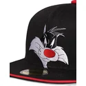 snapback-nera-con-visiera-piatta-silvestre-space-jam-looney-tunes-di-difuzed