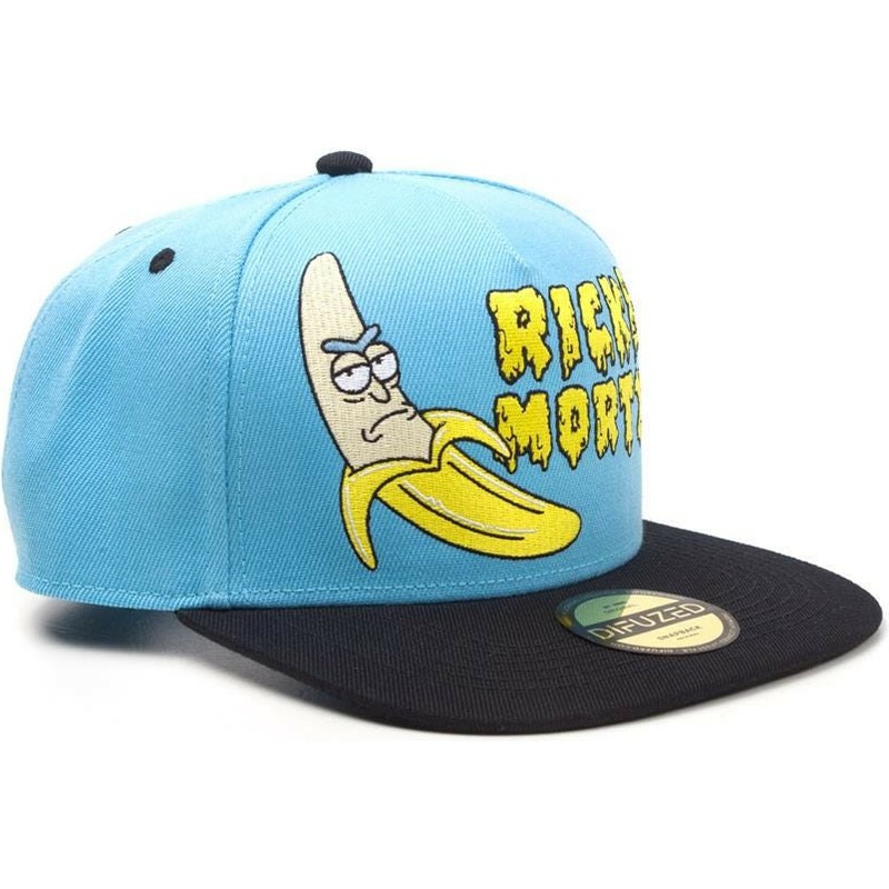 difuzed-flat-brim-rick-banana-rick-and-morty-blue-and-black-snapback-cap