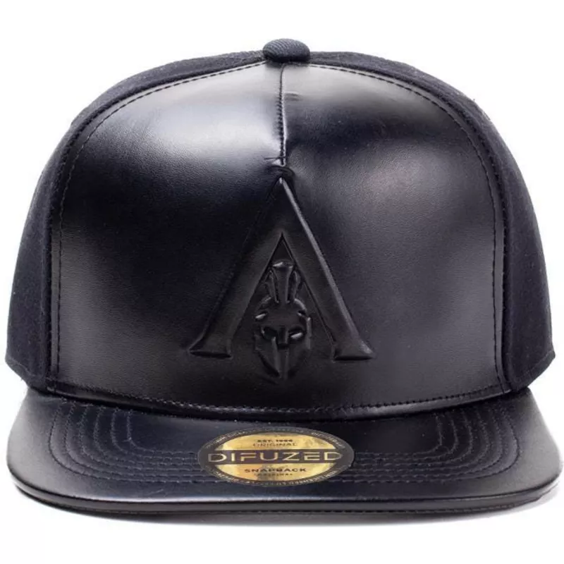 difuzed-flat-brim-premium-odyssey-logo-assasins-creed-black-snapback-cap