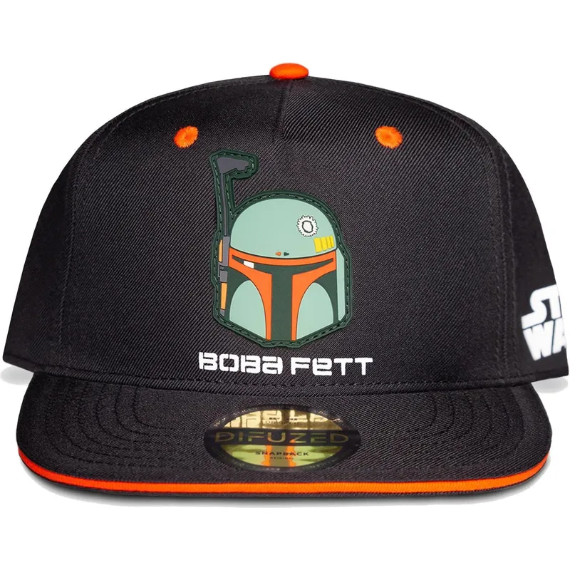 cappello-piatto-nero-e-arancione-snapback-per-bambino-boba-fett-bounty-hunter-the-mandalorian-star-wars-di-difuzed