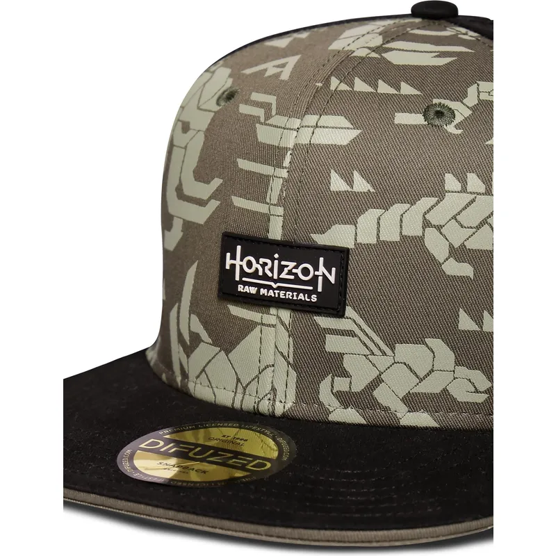 cappello-piatto-verde-e-nero-snapback-forbidden-west-horizon-di-difuzed