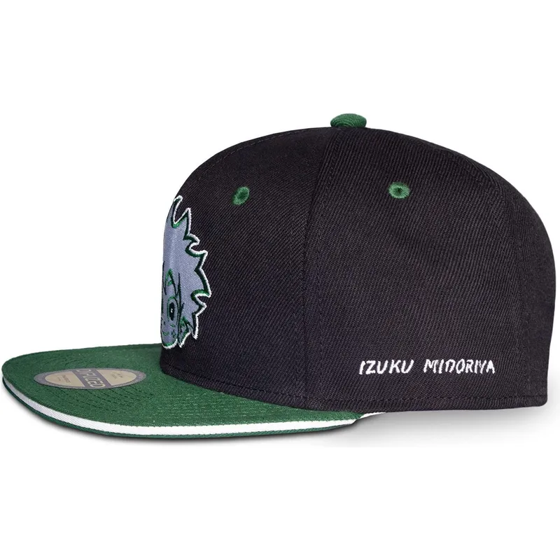 cappello-piatto-nero-e-verde-snapback-izuku-midoriya-my-hero-academia-di-difuzed