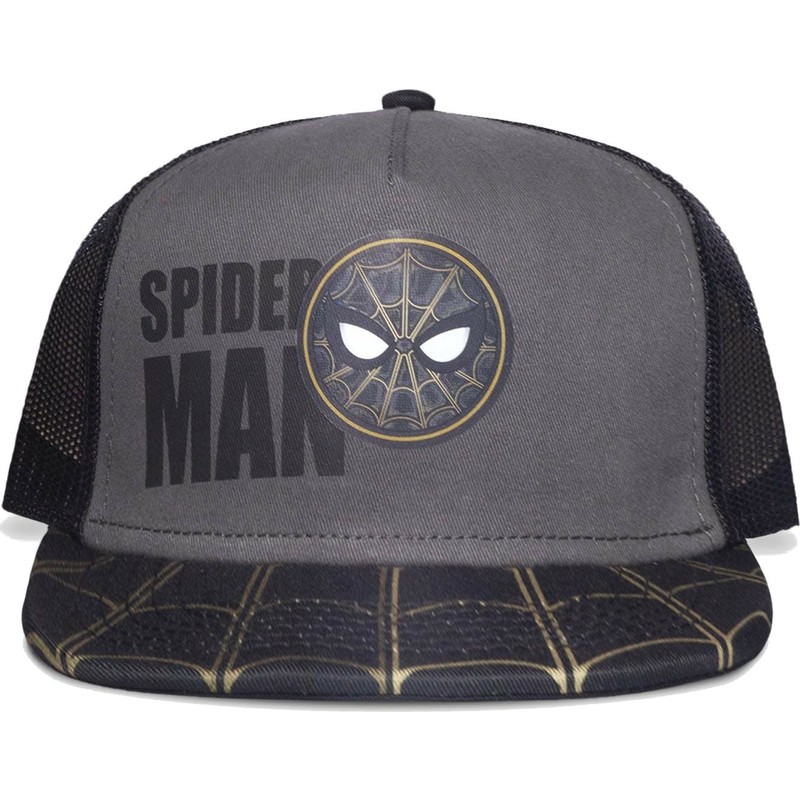 difuzed-spider-man-marvel-comics-black-snapback-flat-brim-trucker-hat