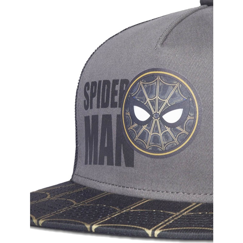 difuzed-spider-man-marvel-comics-black-snapback-flat-brim-trucker-hat