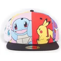berretto-piatto-multicolore-snapback-pikachu-squirtle-gengar-psyduck-jigglypuff-multi-pop-art-pokemon-di-difuzed