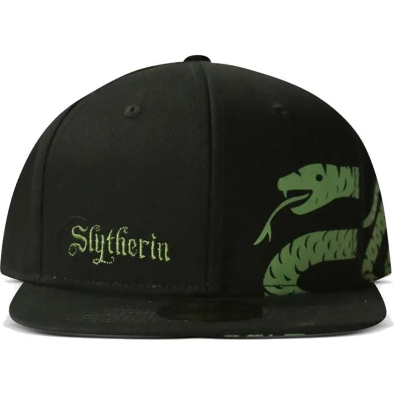 cappello-piatto-nero-snapback-slytherin-harry-potter-di-difuzed