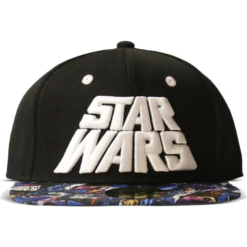 berretto-piatto-nero-snapback-all-over-print-poster-star-wars-di-difuzed
