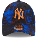 cappellino-curvo-blu-regolabile-con-logo-arancione-9forty-ray-scape-dei-new-york-yankees-mlb-di-new-era