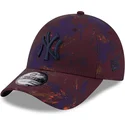 cappellino-curvo-granata-regolabile-con-logo-blu-navy-9forty-ray-scape-dei-new-york-yankees-mlb-di-new-era