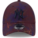 cappellino-curvo-granata-regolabile-con-logo-blu-navy-9forty-ray-scape-dei-new-york-yankees-mlb-di-new-era