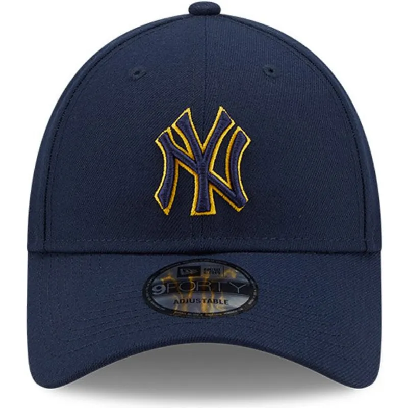 cappelli-curva-blu-marino-cinghia-regolabile-9forty-pop-outline-dei-new-york-yankees-mlb-di-new-era