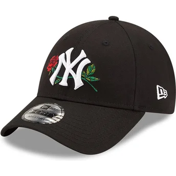 cappellino-nero-con-visiera-curva-regolabile-9forty-rose-dei-new-york-yankees-mlb-di-new-era