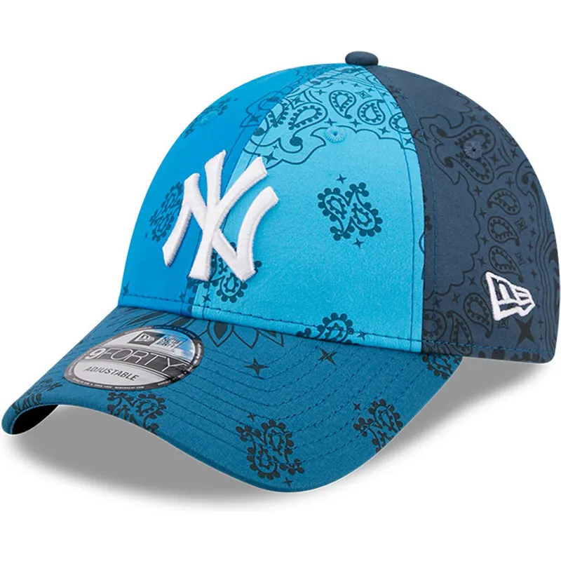 cappelli-curva-blu-cinghia-regolabile-9forty-paisley-print-dei-new-york-yankees-mlb-di-new-era cappelli-curva-blu-cinghia-regolabile-9forty-paisley-print-dei-new-york-yankees-mlb-di-new-era