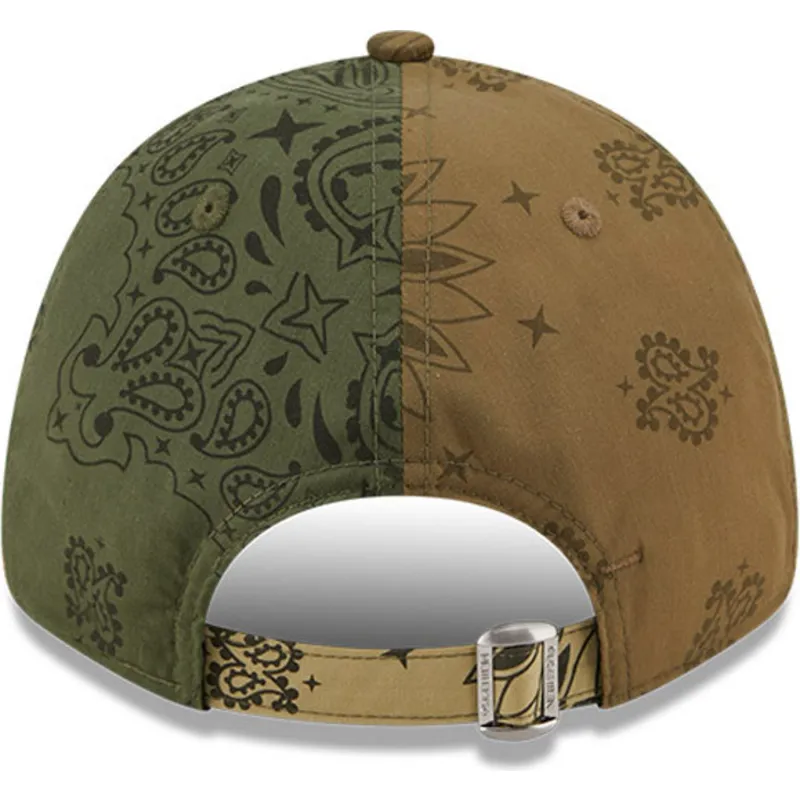 cappelli-curva-verde-cinghia-regolabile-9forty-paisley-print-dei-new-york-yankees-mlb-di-new-era