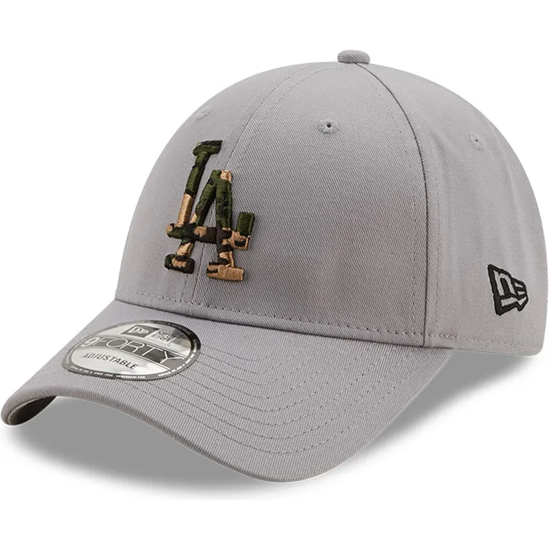 cappelli-curva-grigio-cinghia-regolabile-9forty-camo-infill-dei-los-angeles-dodgers-mlb-di-new-era