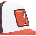 cappellino-trucker-bianco-nero-e-rosso-daffy-duck-loo5-daf1-looney-tunes-di-capslab
