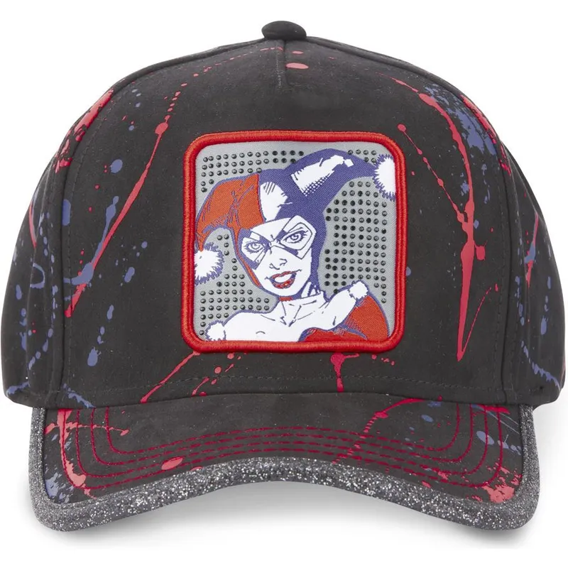 cappelli-curva-nero-cinghia-regolabile-harley-quinn-dc-comics-di-capslab